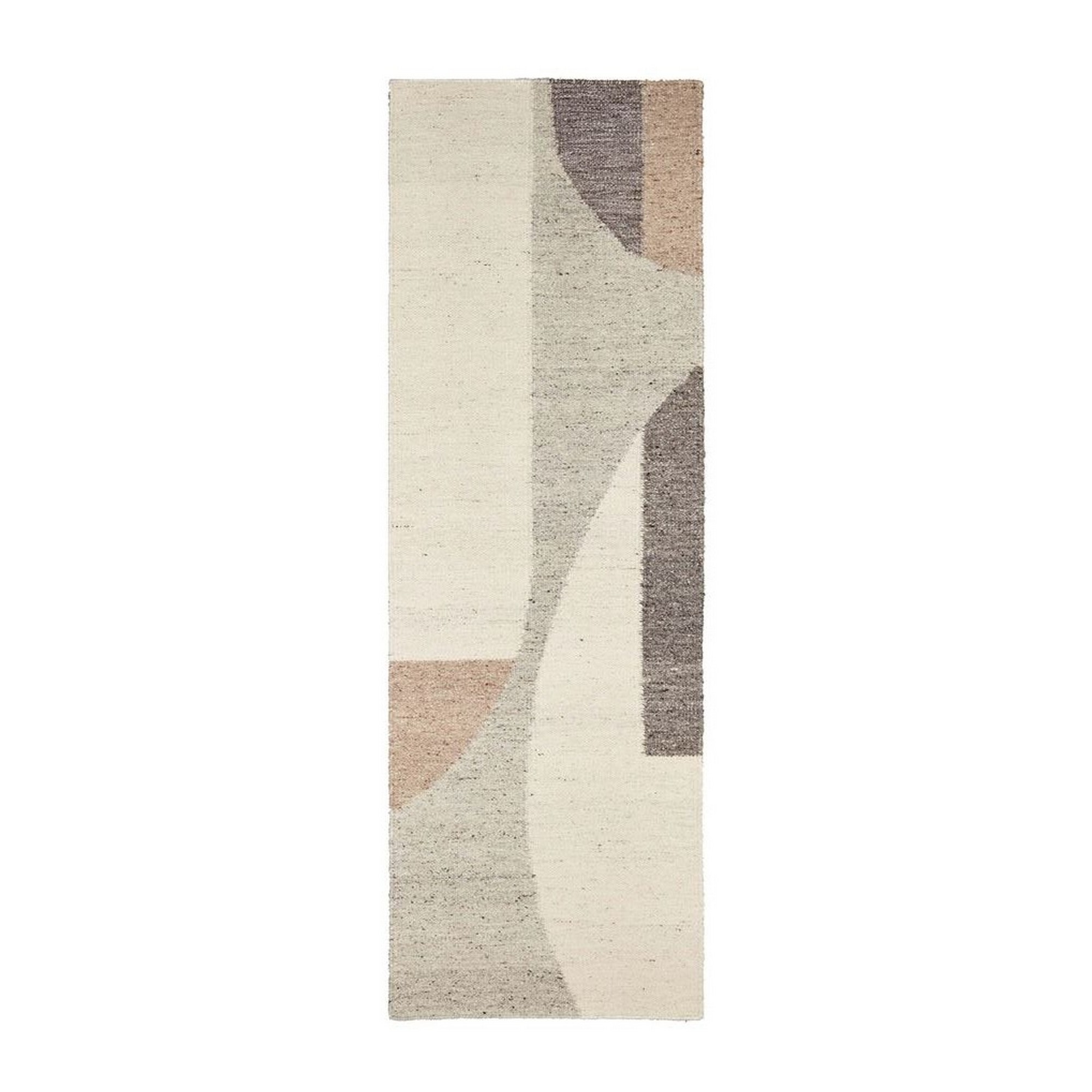 Jishiro Geometric Wool Runner Rug By Designers Guild In Natural